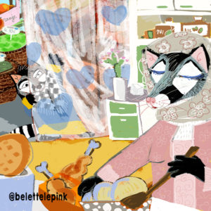 belettelepink, animals, cute animals, genet, jineta, children illustration, kids, digital art,